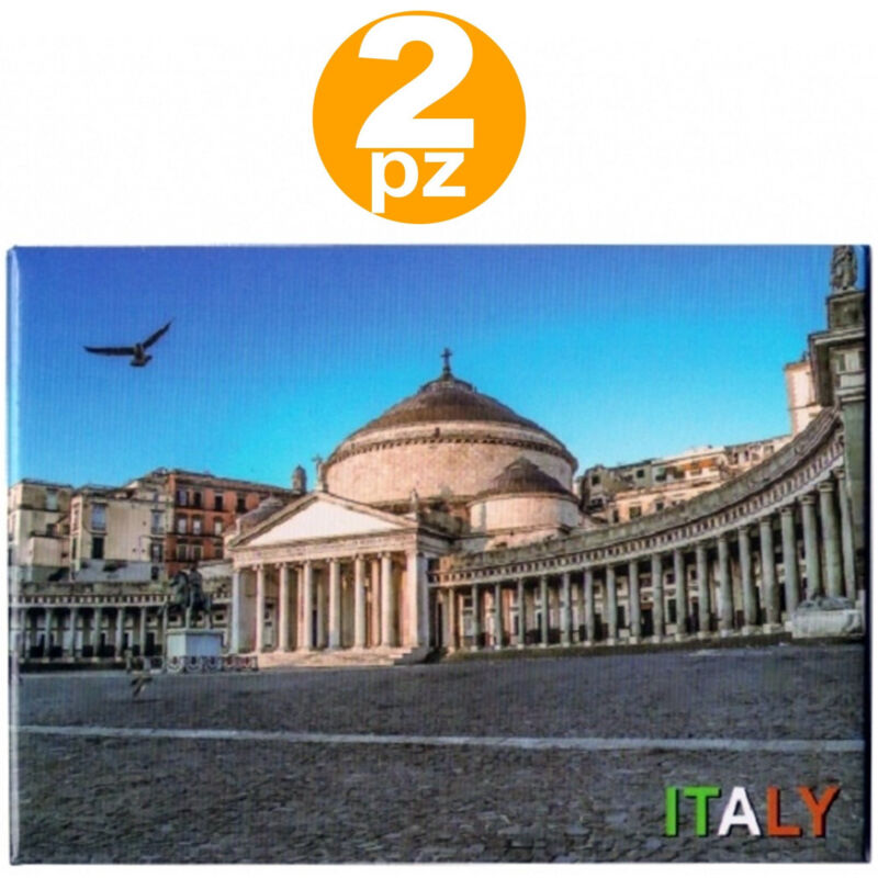 foto del prodotto trade shop traesio 2pz calamita souvenir piazza plebiscito napoli monumenti magnete plastica frigo 