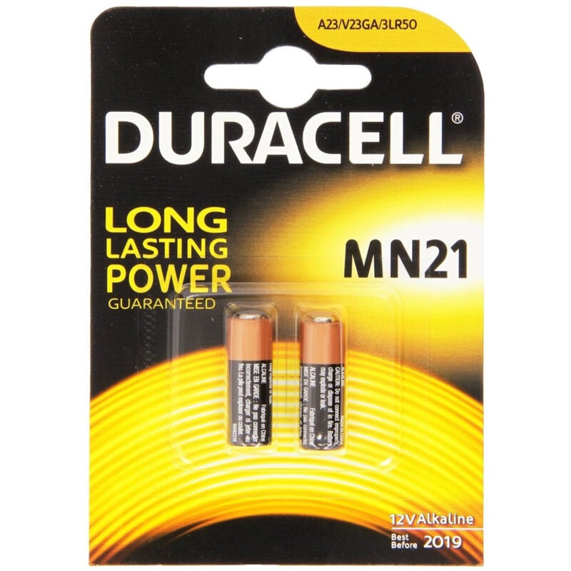 foto del prodotto trade shop traesio 2x batterie a23 mn21 duracell alcalina 12v 23a v23ga lr50 pile per telecomando 