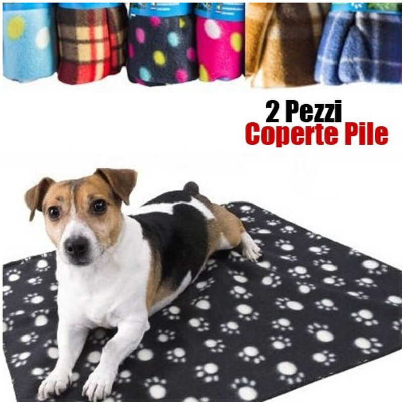 foto del prodotto trade shop traesio - 2x plaid coperta pile x cani gatti 80x120cm copri divano coprisedile vari colori -