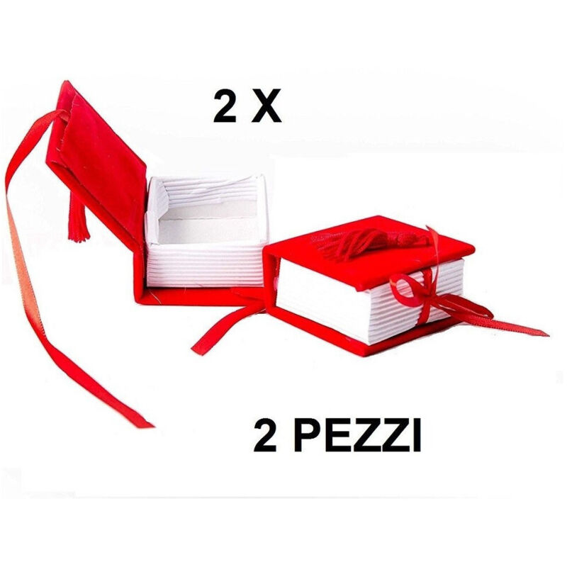 foto del prodotto trade shop traesio - 2x scatolino porta confetti per laurea bomboniera libro rosso decorazioni eventi -