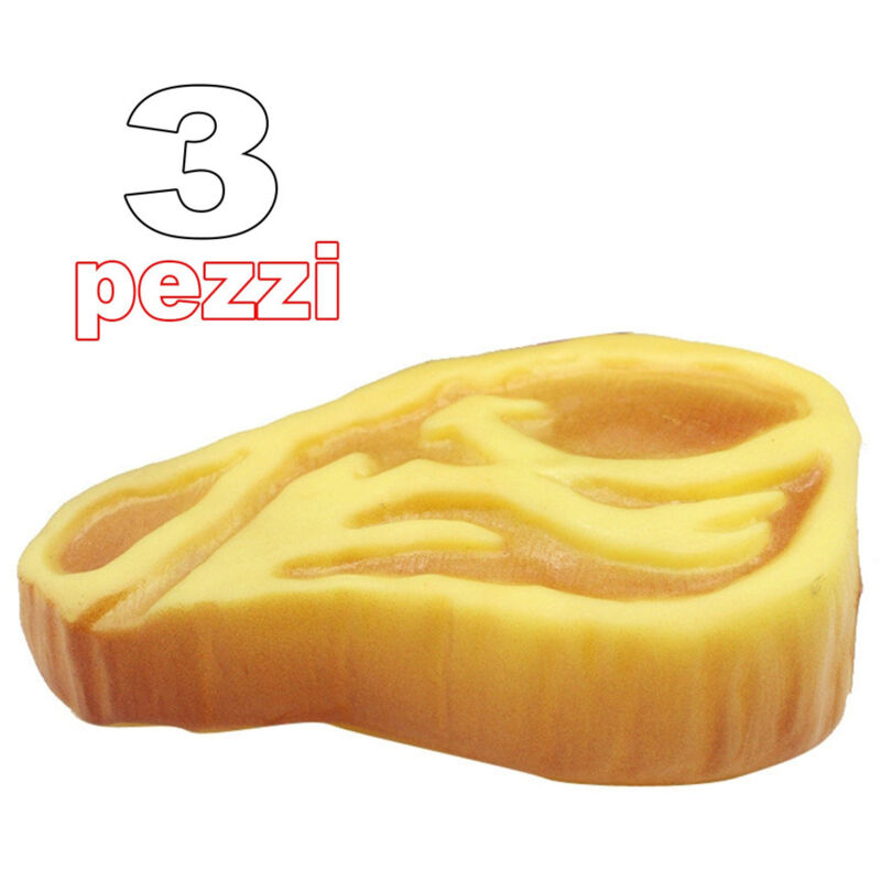 foto del prodotto trade shop traesio 3 giocattolo bistecca maiale gomma suono resistente da masticare per cani 
