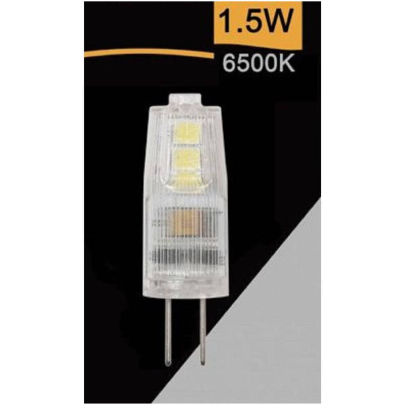 foto del prodotto trade shop traesio 3 lampadine led g4 ac dc12v 1.5w 150lm luce 3000k 4000k 6500k spardc g4 1.5w 001 bianco freddo 