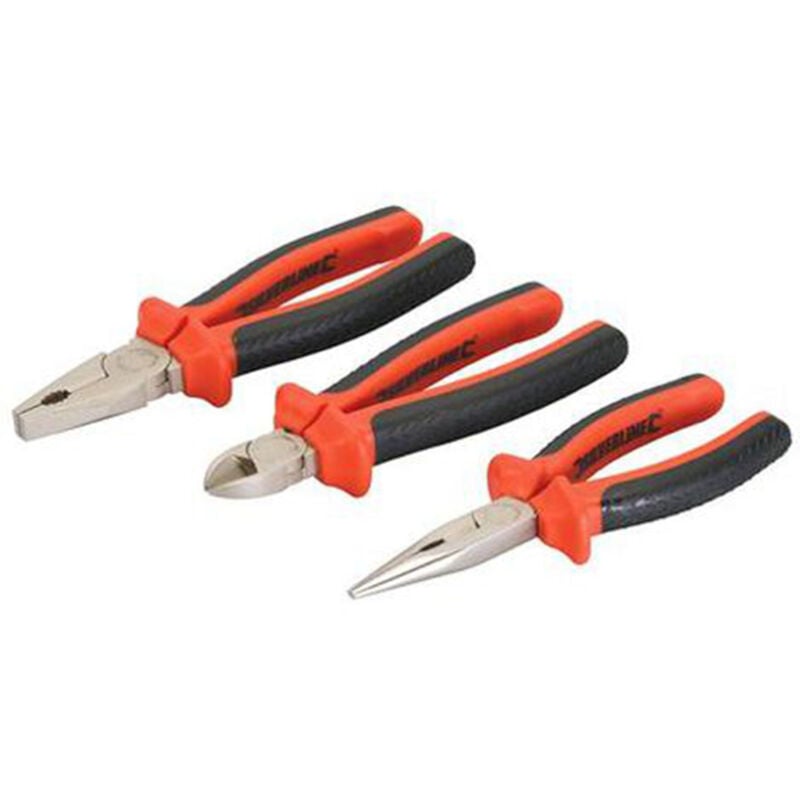 foto del prodotto trade shop traesio 3 pinze isolata 1000v tronchese 180mm pinza 200mm pinza becchi 180mm 1000 volts 