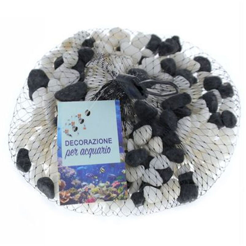 foto del prodotto trade shop traesio 3 pz pietre decorative acquario bianche nere decorazione sassi piante vasi 300gr 