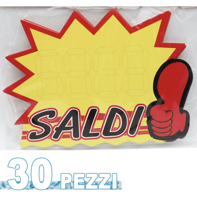foto del prodotto trade shop traesio 30 cartoncini pretagliati per sconti prezzi offerte note negozio vetrine saldi 