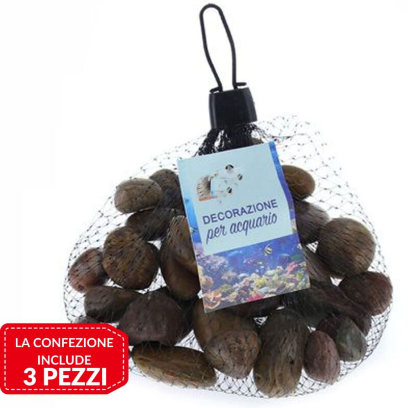 foto del prodotto trade shop traesio 3pz pietre decorative acquario glitter rossi decorazione sassi piante vasi 300gr 