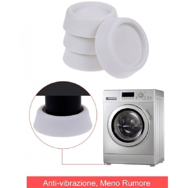foto del prodotto trade shop traesio 4 piedini autoadesivi tondi antiscivolo graffi vibrazione lavatrice asciugatrice 