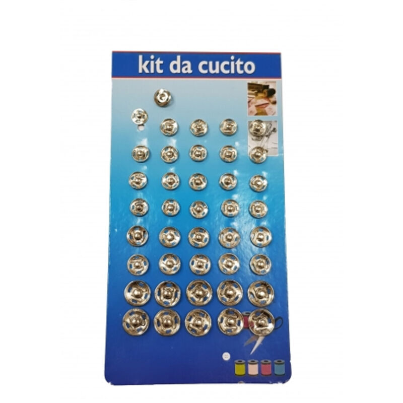 foto del prodotto trade shop traesio 40 paia ciappette apri chiudi bottoni automatici a pressione in acciaio sarta 
