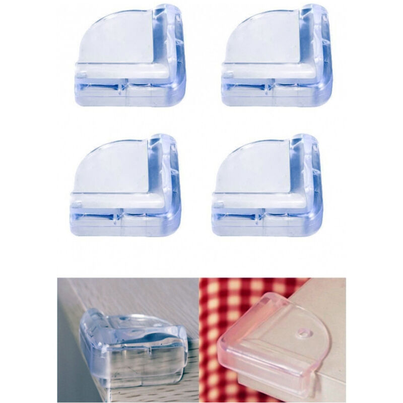 foto del prodotto trade shop traesio 4pz protezione paracolpi paraspigoli angoli 43x43x19mm bimbi antiurto salvamuro 