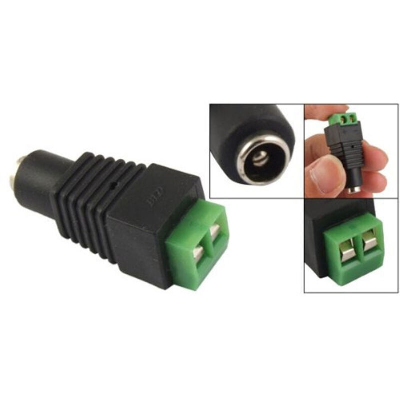 foto del prodotto trade shop traesio 4x connettori adattatori 12v balun bnc jack rca per dvr sorveglianza telecamere 4x alimentazione femmina 