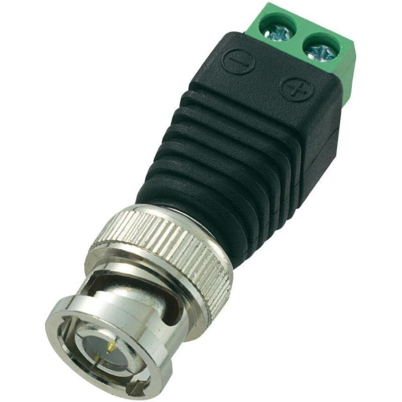 foto del prodotto trade shop traesio 4x connettori adattatori 12v balun bnc jack rca per dvr sorveglianza telecamere 4x bnc video femmina 