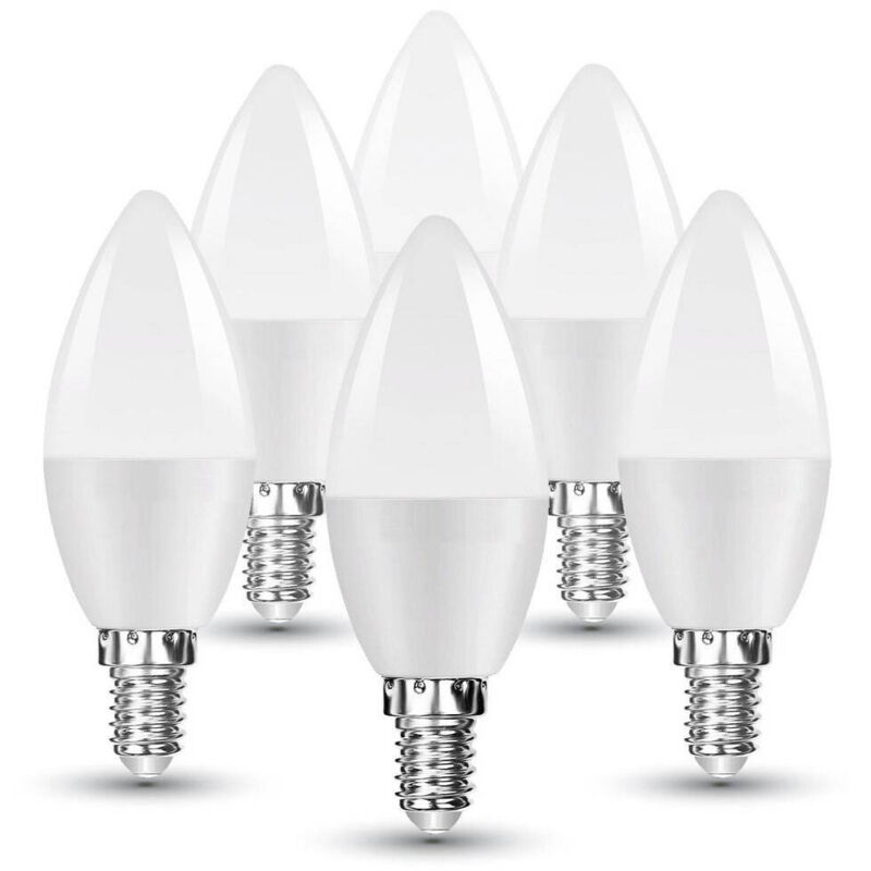 foto del prodotto trade shop traesio 5 lampadine led e14 c37 candela 4,5w luce calda fredda naturale samsung v tac255 bianco naturale 