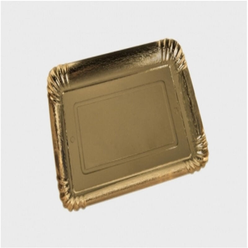 foto del prodotto trade shop traesio 5 vassoi porta sotto torta 24x19 cm 1.4 mm oro rettangolare cartone dorato 