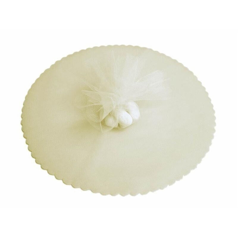 foto del prodotto trade shop traesio 50 veli tulle per bomboniere tondo organza matrimoni battesimi lauree confetti beige