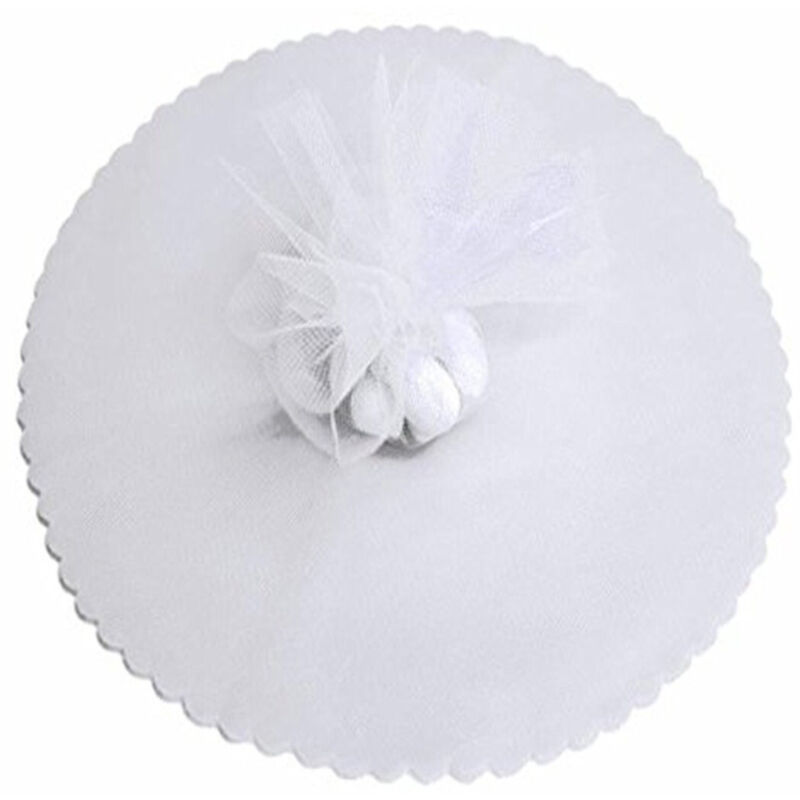 foto del prodotto trade shop traesio 50 veli tulle per bomboniere tondo organza matrimoni battesimi lauree confetti bianco