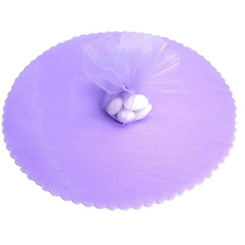 foto del prodotto trade shop traesio 50 veli tulle per bomboniere tondo organza matrimoni battesimi lauree confetti lilla
