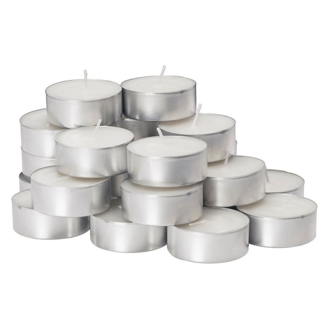 foto del prodotto trade shop traesio 50x bianco candele lumini 3.5 ore di tempo di combustione tea light 