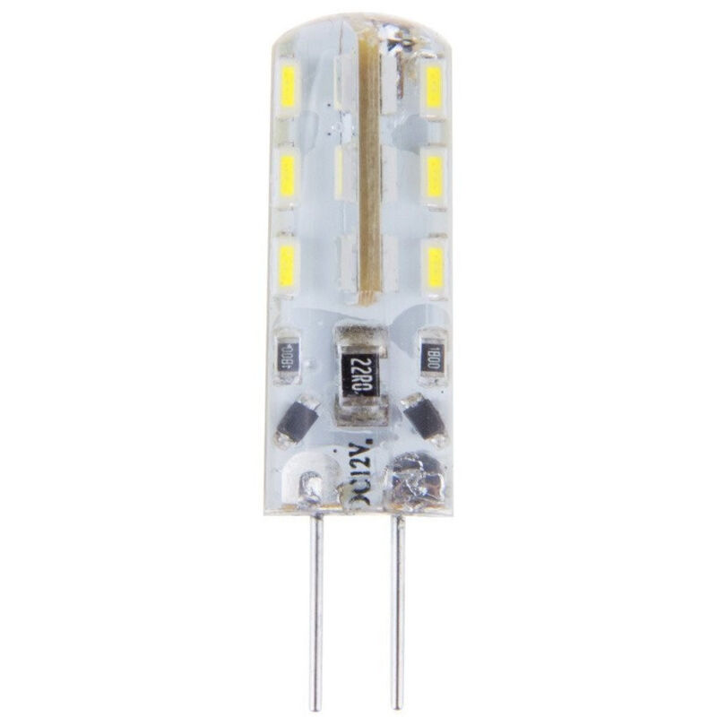 foto del prodotto trade shop traesio 5pcs pezzi dc12v 3014 smd g4 lampadina a led luminosa 3w bianco caldo freddo bianco freddo 