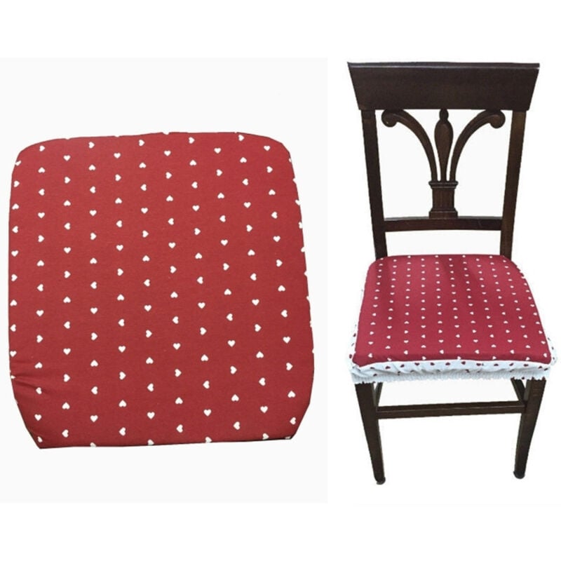 foto del prodotto trade shop traesio 6 copri sedia cuscini rosso cuori fascia elastico sedie imbottito sfoderabile 