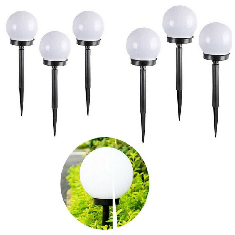 foto del prodotto trade shop traesio 6 lampione solare 1 led giardino 10 cm picchetto lampade globo esterni te b0164 