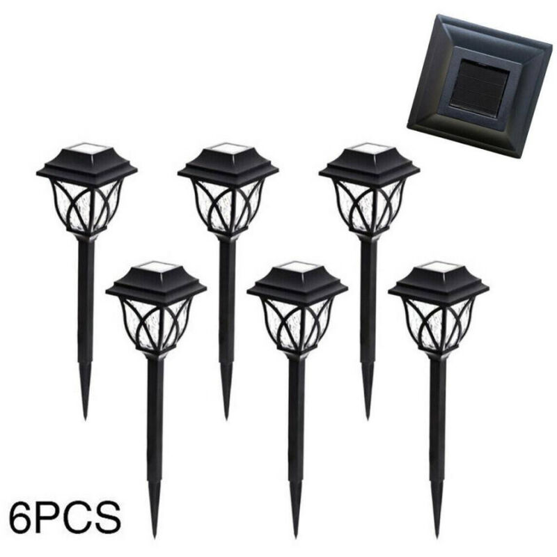 foto del prodotto trade shop traesio 6 pz lampada 1 led con pannello solare da giardino picchetto esterno te b0155 