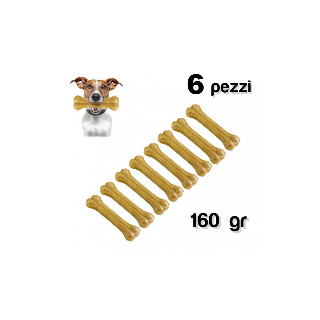 foto del prodotto trade shop traesio 6 pz snack a forma di osso antistress per cani di piccola media taglia 8 cm 