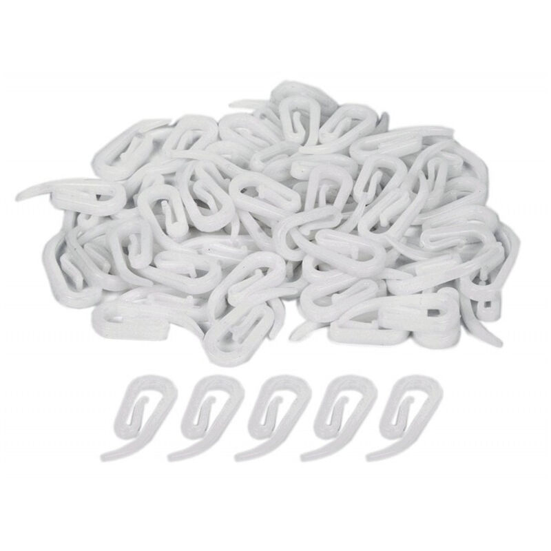 foto del prodotto trade shop traesio 60 pezzi ganci in plastica bianco a proboscide papera 25mm per tende tenda 