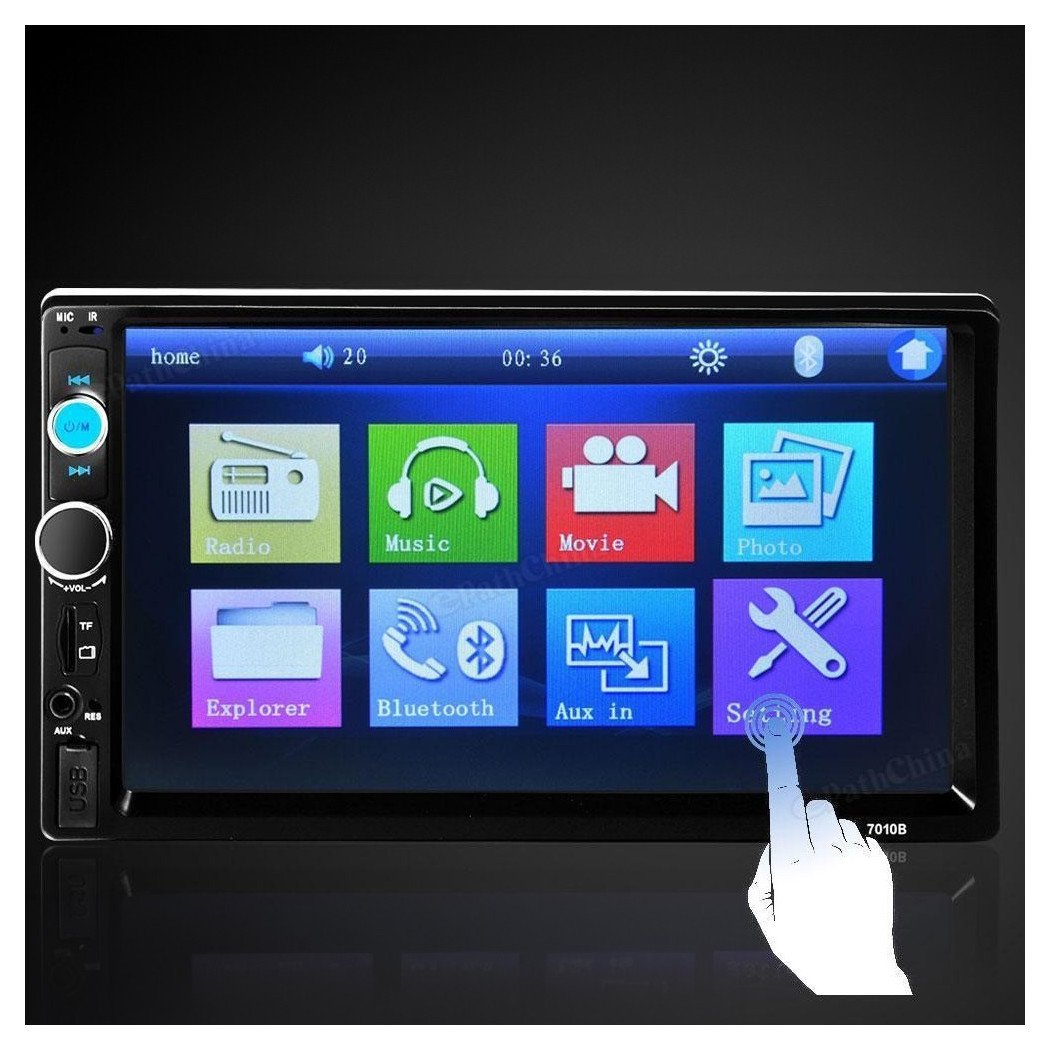 foto del prodotto trade shop traesio 7010b 7 hd 1080p lcd double din bluetooth auto video mp5 stereo lettore mp3 