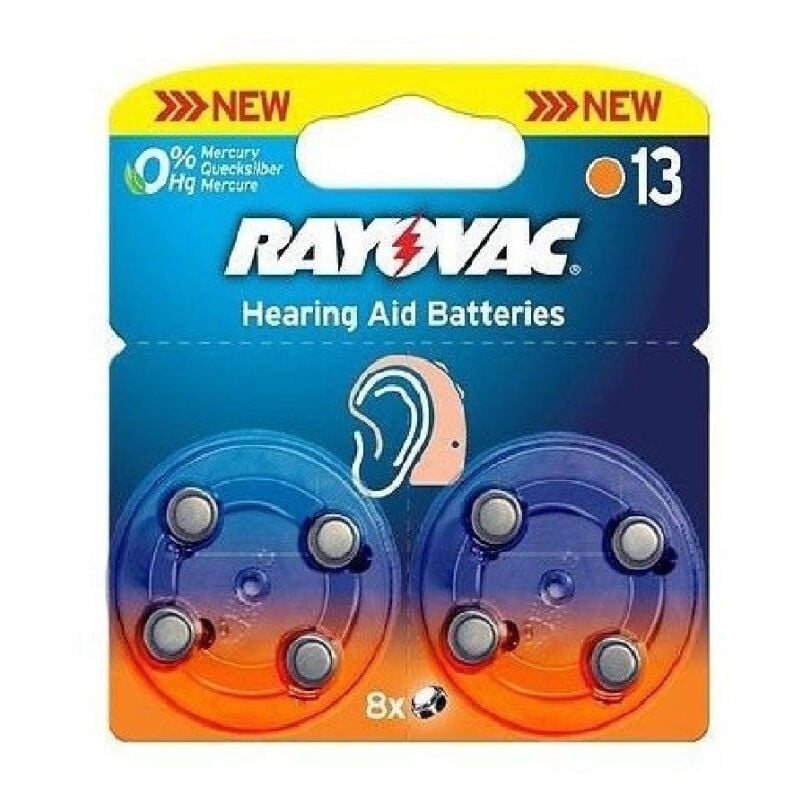 foto del prodotto trade shop traesio 8 pezzi batterie pile per amplifon apparecchi acustici varta rayovac ha 13 