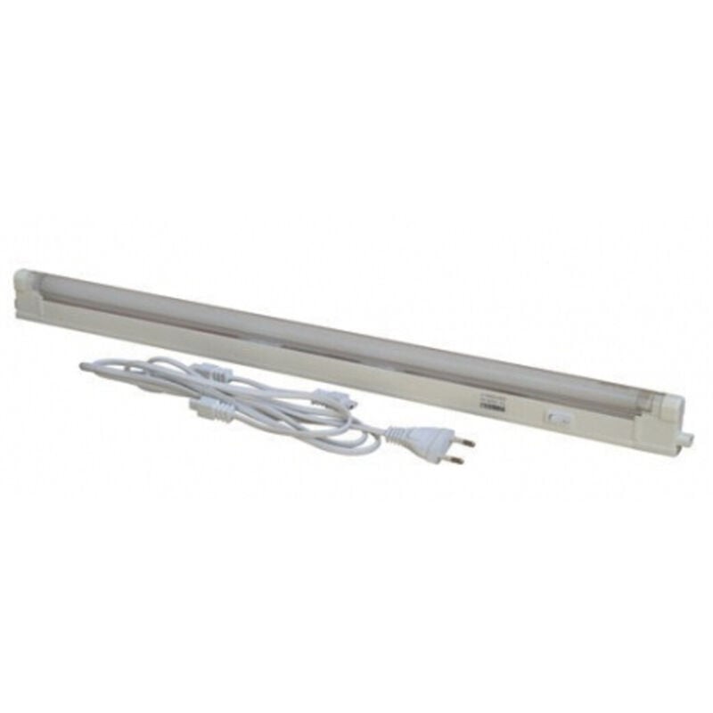 foto del prodotto trade shop traesio 8w tubo neon 45cm led completo di plafoniera t5 luce bianco freddo 6500k cavo 1m 