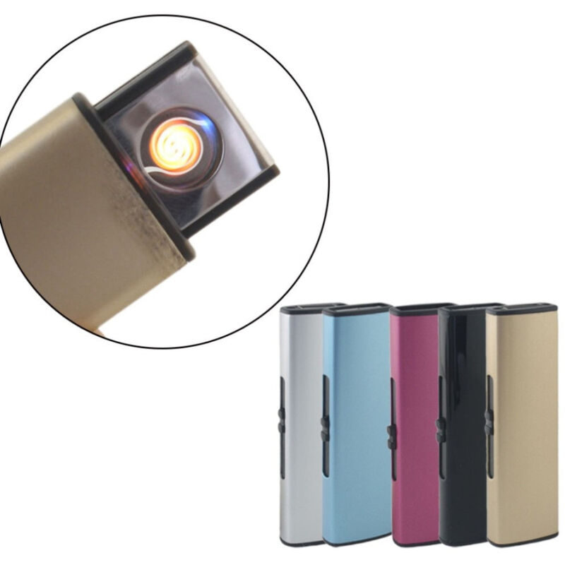 foto del prodotto trade shop traesio accendino elettrico usb ricaricabile senza fiamma antivento regalo elettronico 