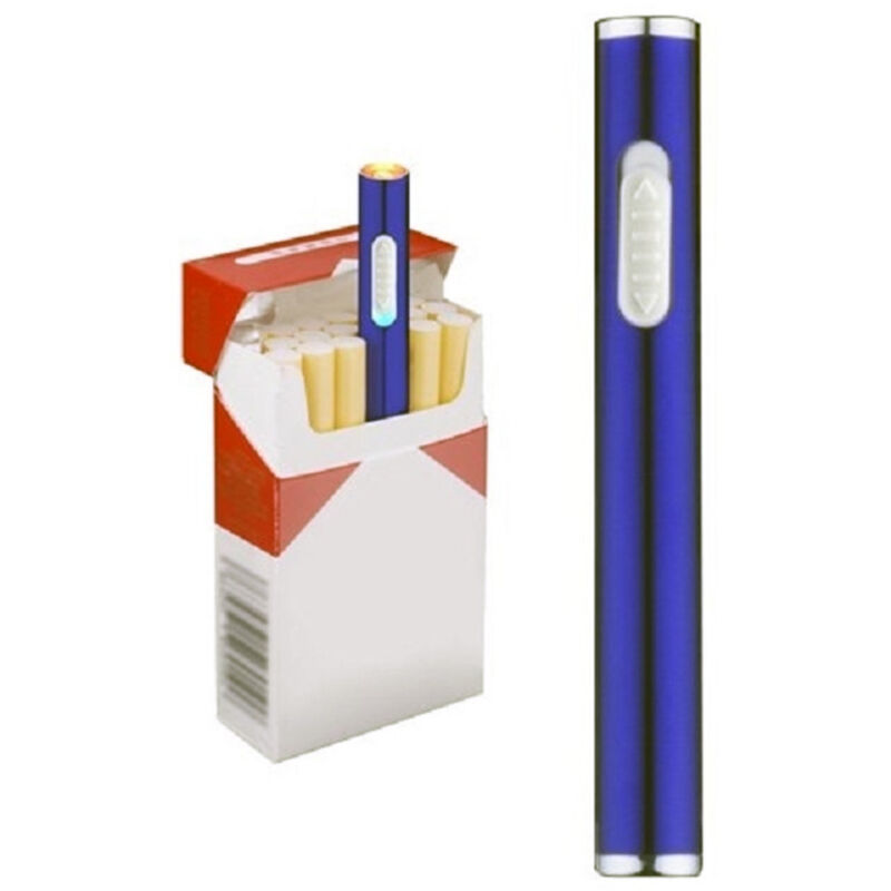 foto del prodotto trade shop traesio accendino ricaricabile slim compatto antivento usb senza fiamma no gas sigaretta 