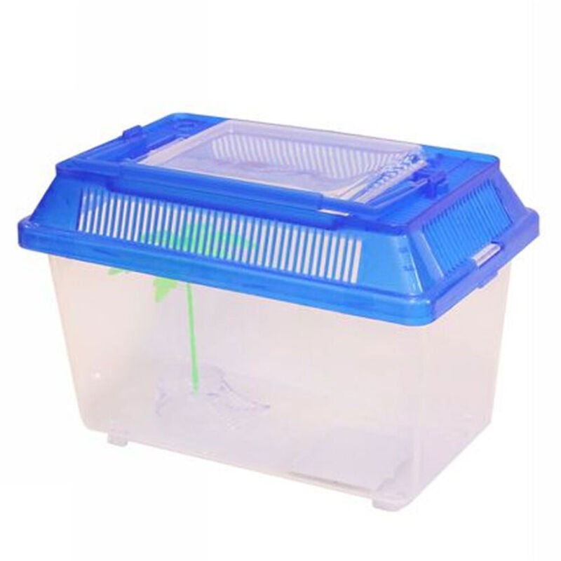 foto del prodotto trade shop traesio acquario vaschetta pesci tartarughe coperchio maniglia presa aria 18x11x12 cm 