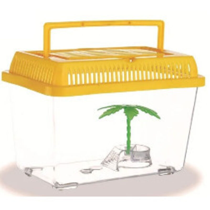 foto del prodotto trade shop traesio acquario vaschetta pesci tartarughe coperchio maniglia presa aria 21x13.5x14 cm 