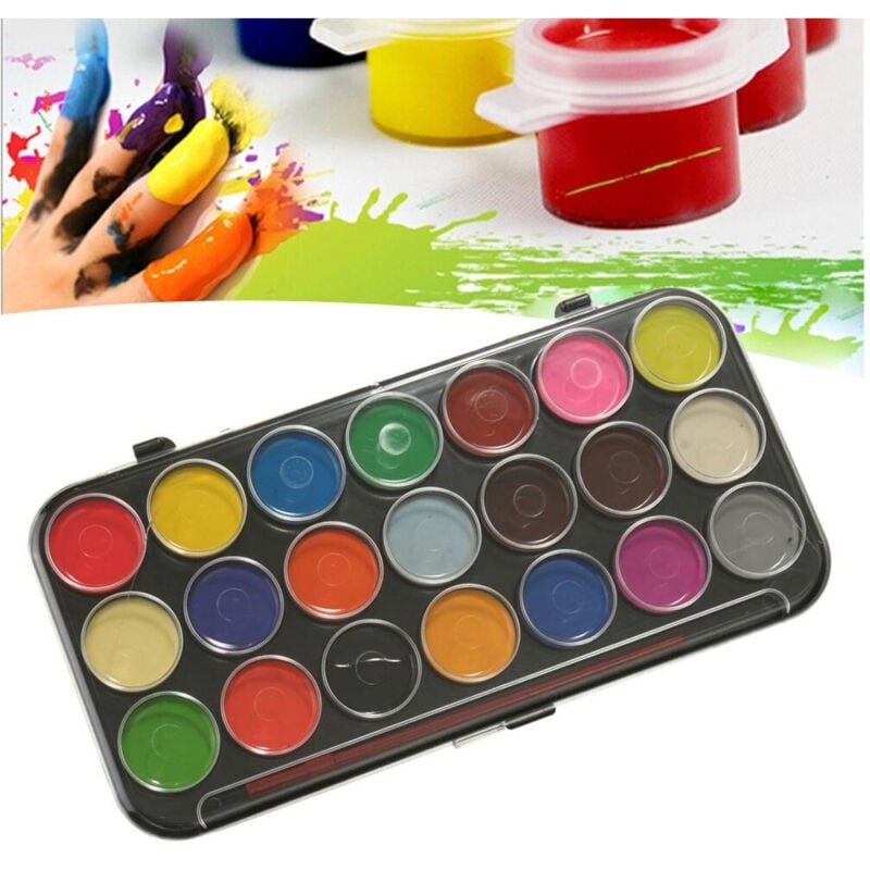 foto del prodotto trade shop traesio acquerelli set 29 pezzi colori ad acqua per bambini kids scuola disegno 