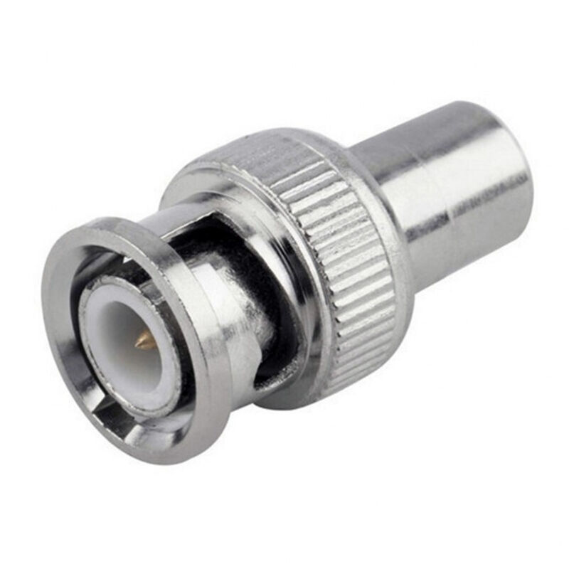 foto del prodotto trade shop traesio - adattatore connettore bnc maschio a rca femmina a crimpare coassiale cctv -