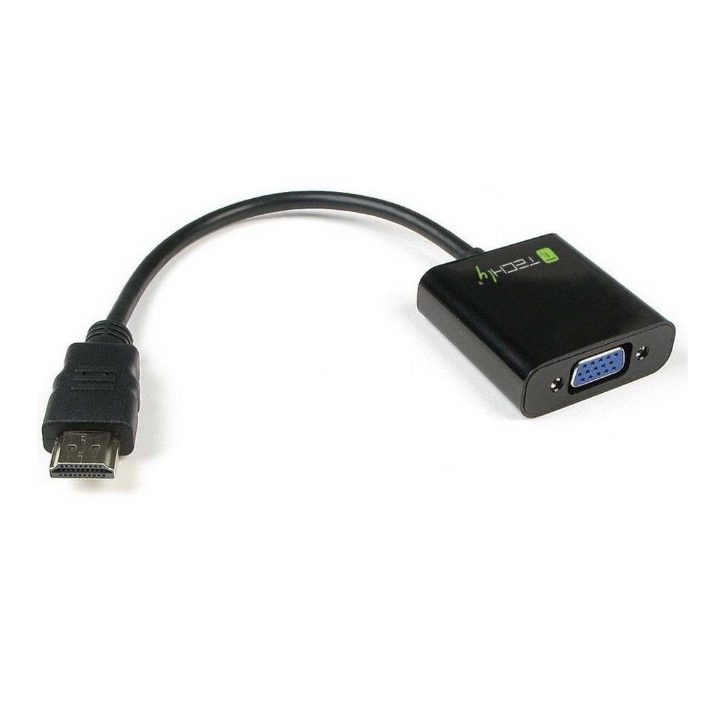 foto del prodotto trade shop traesio adattatore convertitore da hdmi maschio a vga femmina con uscita audio per pc 