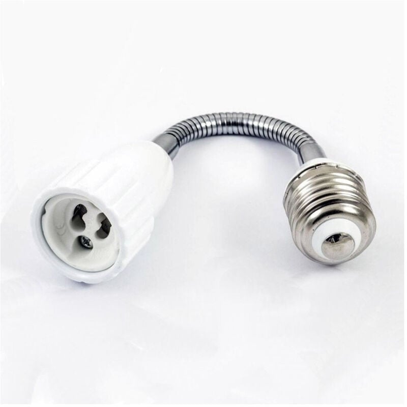 foto del prodotto trade shop traesio adattatore convertitore per lampadina da e27 a gu10 con prolunga flessibile 20cm 
