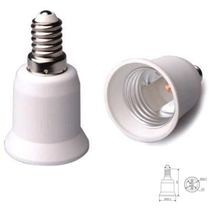 foto del prodotto trade shop traesio adattatore convertitore portalampade da e27 a e14 lampadina attacco a vite 