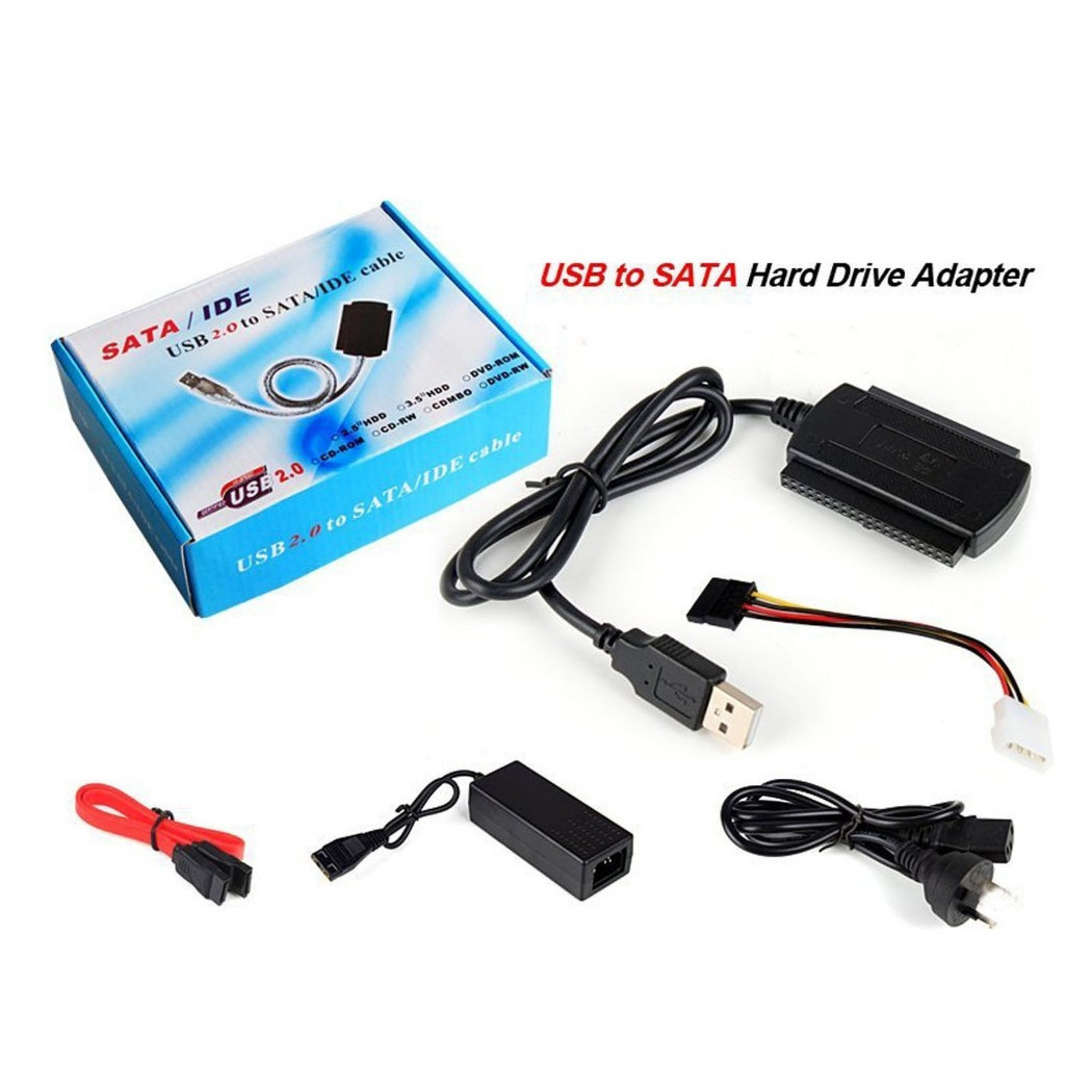 foto del prodotto trade shop traesio adattatore da sata ide a usb 2.0 supporta hd hard dsik 2.5 3.5 cavo sata 