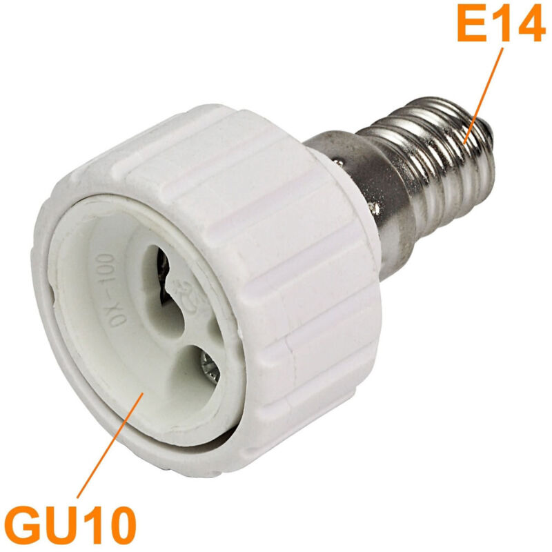 foto del prodotto trade shop traesio - adattatore portalampade porta lampada attacco e27 e14 da e14 a e27 gu10 b22 - -da e14 a gu10-