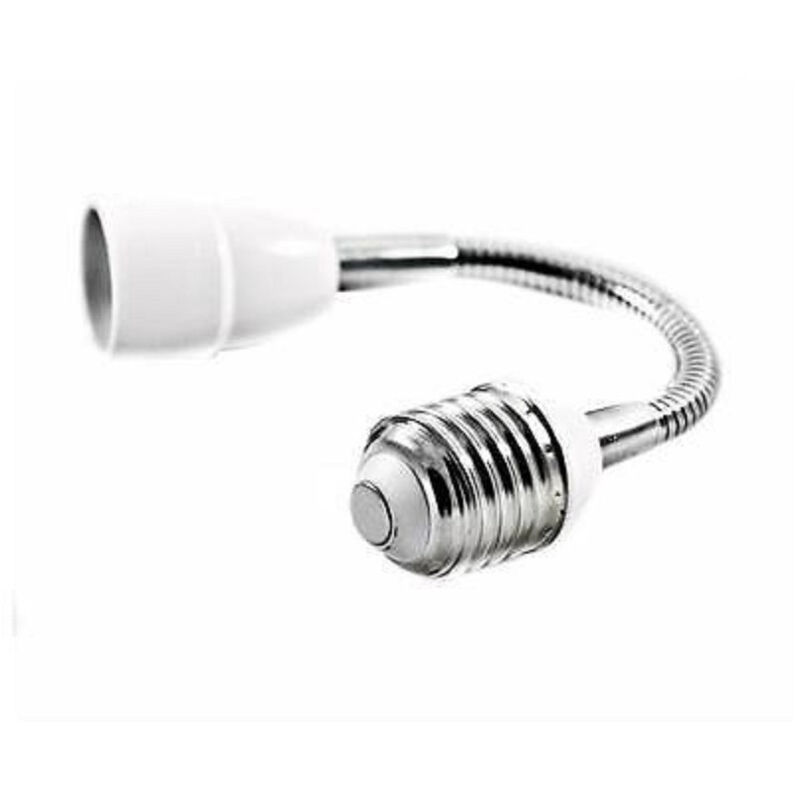 foto del prodotto trade shop traesio adattatore prolunga flessibile 20cm lampadina da e27 a e14 portalampade riduttore 