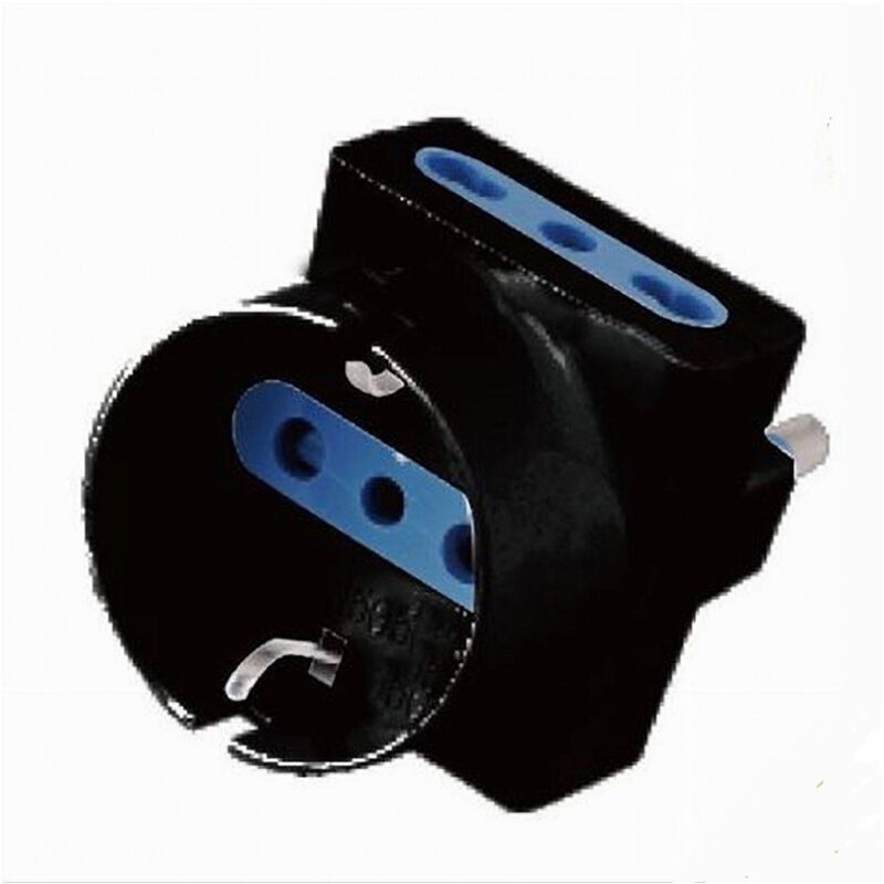 foto del prodotto trade shop traesio adattatore spina 16a 2p t 1 presa ita 10a schuko 16a 2 prese bipasso 10 16a 83049 