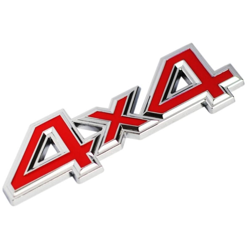 foto del prodotto trade shop traesio adesivo decorazione 3d in metallo cromato per auto figura stemma 4x4 sticker 