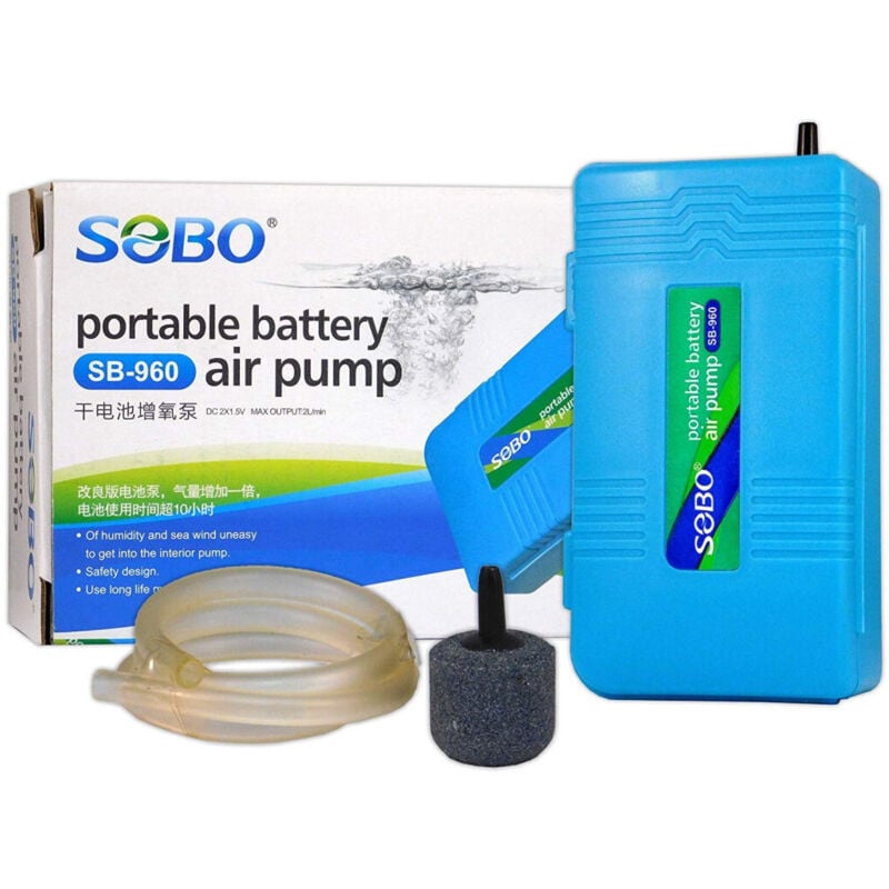 foto del prodotto trade shop traesio - aeratore a batterie per acquario aria ossigenatore air pump portatile dn-960 -