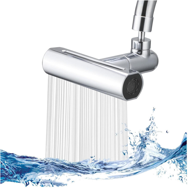 foto del prodotto trade shop traesio aeratore per rubinetto 4 in 1 lavello estensione cascata per cucina bagno argento 