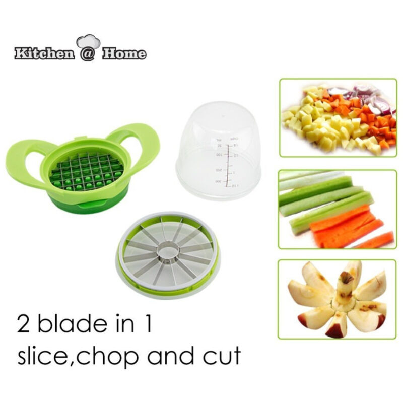 foto del prodotto trade shop traesio affetta verdure chopper trita sminuzza frutta con recipiente in vetro slice dice 
