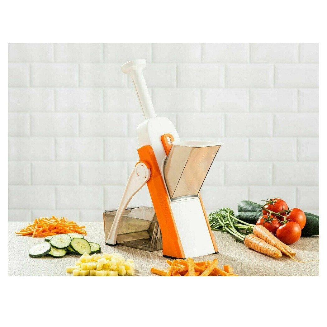 foto del prodotto trade shop traesio affettatrice manuale affetta taglia verdure mandolina julienne regolabile 