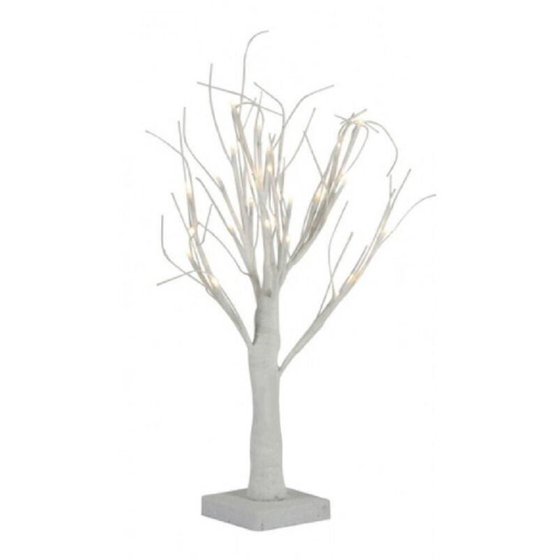 foto del prodotto trade shop traesio albero decorativo luminoso 45 cm per interni 24 led ecologico a batteria bianco 