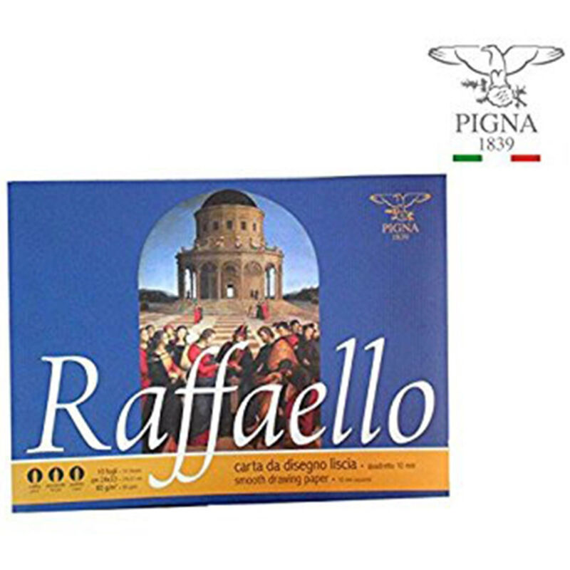 foto del prodotto trade shop traesio album da disegno raffaello pigna foglio f2 squadrato 24x33cm 10 fogli 80 g m 